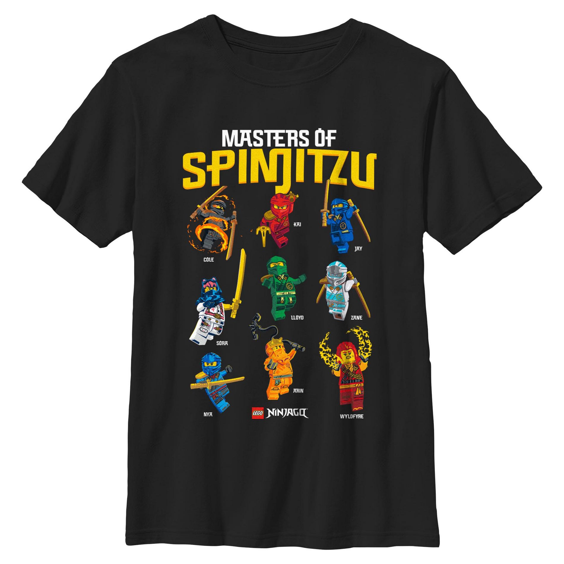 Boys LEGO: Ninjago The Masters Of Spinjitzu T Shirt - Black - Medium