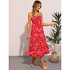 INSPIRE CHIC Women's Floral Sleeveless Halter Smocked Ruched Beach Midi Dress - 4 of 4