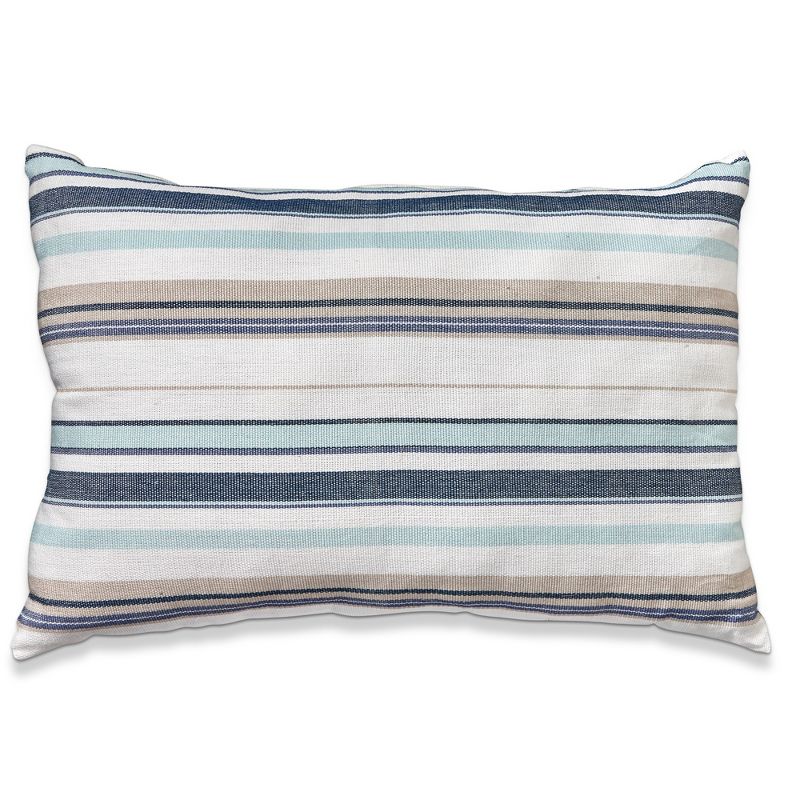 tagltd 24"x16" Summer Stripe Lumbar Cotton Accent Decorative Throw Pillow Poly Filled Removable Insert Rectangle, 1 of 3