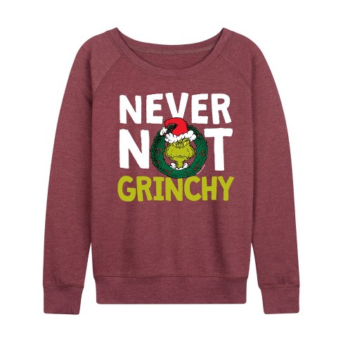 Women's - Dr. Seuss - The Grinch Never Not Grinchy Lightweight French Terry Slouchy - image 1 of 4