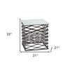 HomeRoots 22" White And Bronze Marble And Aluminum Square Frame End Table - 3 of 4