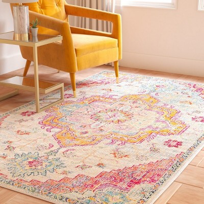 Off-White Floral Tufted Synthetic Reversible Area Rug