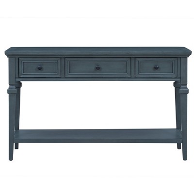 NicBex 2-Layer Console Table with 2 Storage Drawers 58"Long Sofa Table behind Couch Suitable for Entryway,Hallway,Living Room