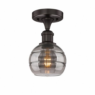 Rochester - 1 Light Semi-Flush Mount In Industrial Style-8 Inches Tall and 5.88 Inches Wide