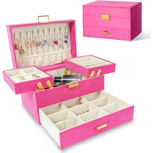 SmallRig 3-Layer Jewelry Organizer Box, Black Storage Case for Earrings, Rings, Necklaces & Bracelets - 1 of 4