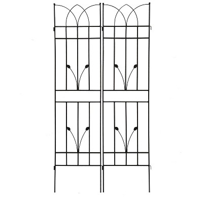 Lirago 71"H * 17.7"W * 1"D,2 Pack Metal Garden Trellis Rustproof Climbing Plant Support for Outdoor Flowers, Vines, Vegetables Black Powder-Coated