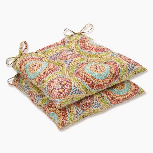 Outdoor/Indoor Delancey Wrought Iron Seat Cushion Set of 2 - Pillow Perfect - 1 of 4