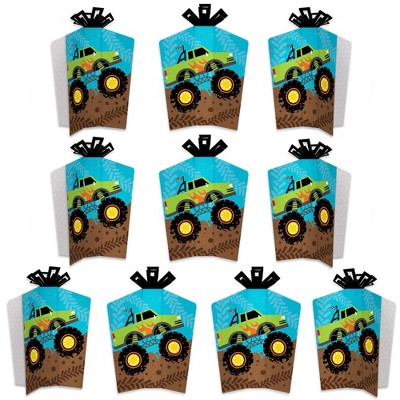 Big Dot of Happiness Smash and Crash - Monster Truck - Table Decorations - Boy Birthday Party Fold and Flare Centerpieces - 10 Count