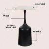 JONATHAN Y Pip 20.25" Classic Designer Metal Drink Table & Decorative End Table with White Marble Round Top & Bell Pedestal Base - 3 of 4
