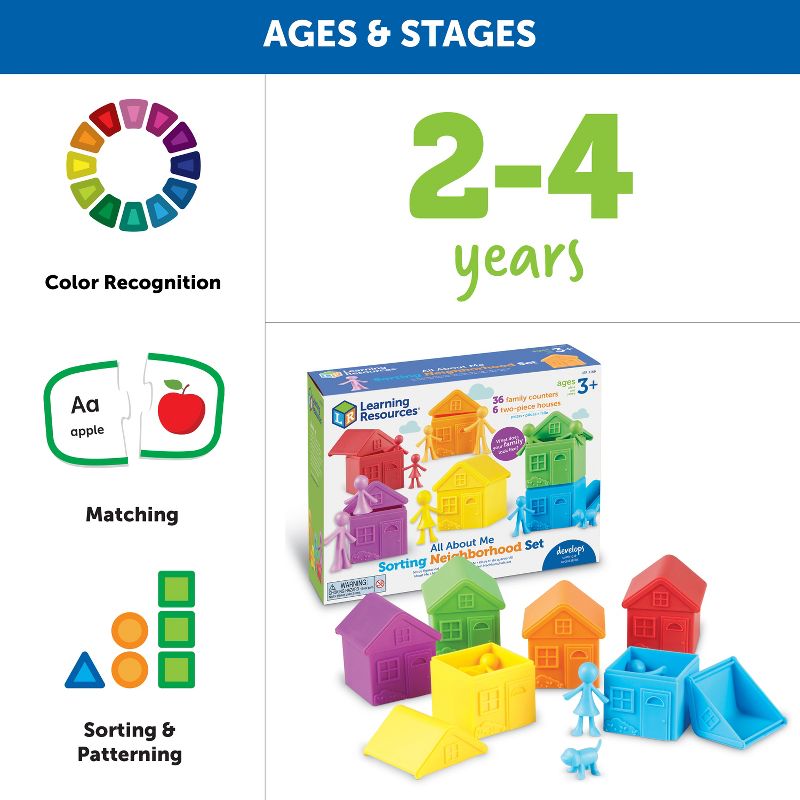 Learning Resources All About Me Sorting Neighborhood, 6 Pieces, Ages 3+, 4 of 6