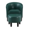 Breighton Home Take a Seat Churchill Accent Chair with Ottoman Forest Green Faux Leather: PVC Coated, Wood Frame, Spot Clean - 4 of 4