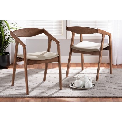 Grey Faux Leather and Cane Wood Arm Chair