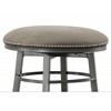 Old-Rolled Steel Backless Swivel Bar Chair with Upholstered Seat, Foam Cushion, 360¡ã Swivel, Powder-Coated Finish, Metal Footrest - 4 of 4