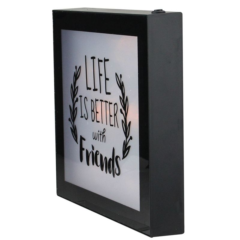 Northlight 9" B/O LED Lighted "Life is Better With Friends" Framed Wall Decor, 2 of 4