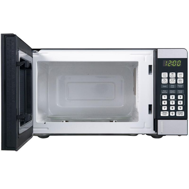 Impecca 0.7 Cu Ft, Countertop Microwave, 700 Watts -  Stainless Steel, 3 of 4