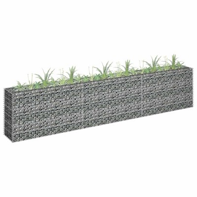 vidaXL Gabion Raised Bed Silver Galvanized steel Large Durable