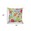 HomeRoots 22" White Green and Pink Tropical Indoor Outdoor Throw Pillow - 3 of 4