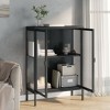 vidaXL Sideboard Black 29.5 in.x13.8 in.x41.3 in. Glass and Steel - 3 of 4