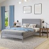 Merrick Lane Solid Wood Platform Bed with Wooden Slats and Headboard, No Box Spring Needed - 2 of 4