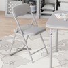 3-Piece Folding Upholstered Table and Chair, Square Card Table and Chair Set with Pu Soft Cushion, - 4 of 4