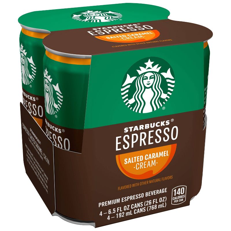 Starbucks Double Shot Espresso Caramel Coffee Drink - 4pk/6.5 fl oz Cans, 2 of 6