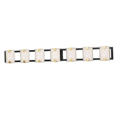 Maxim Lighting Radiant 7 - Light Vanity in  Black/Gold Leaf