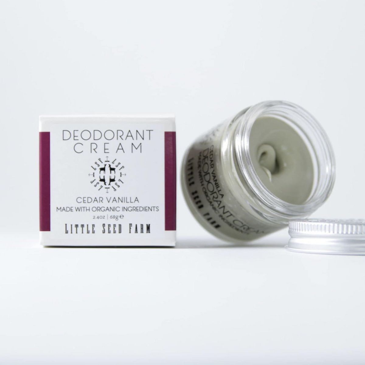 Little Seed Farm All-Natural Deodorant Cream – (2.4 oz) | Aluminum-Free Activated Charcoal Deodorant for Women & Men – Cedar Vanilla Scent - thumbnail 2