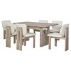 6-Piece Retro Rectangular Dining Table Set, Table with Unique Legs and 4 Cushioned Chairs & 1 Bench, Suitable for Dining Rooms and Kitchens - 2 of 3