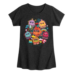 Girls' - Smurfs - Poot Collage Fitted Short Sleeve Graphic T-Shirt - 1 of 4