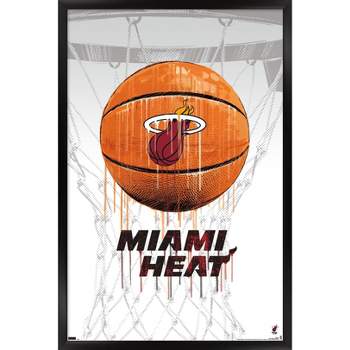 Trends International NBA Miami Heat - Drip Basketball 21 Framed Wall Poster Prints