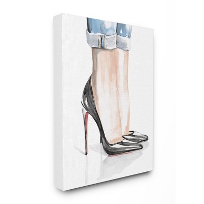 Stupell Industries Blue Bow Heels Above Iconic Designer Books : Target