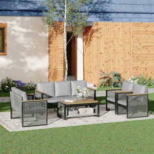 EROMMY 5 Pieces Patio Set Outdoor Furniture Sets Modern Chair Conversation Sets With Coffee Table - 1 of 4