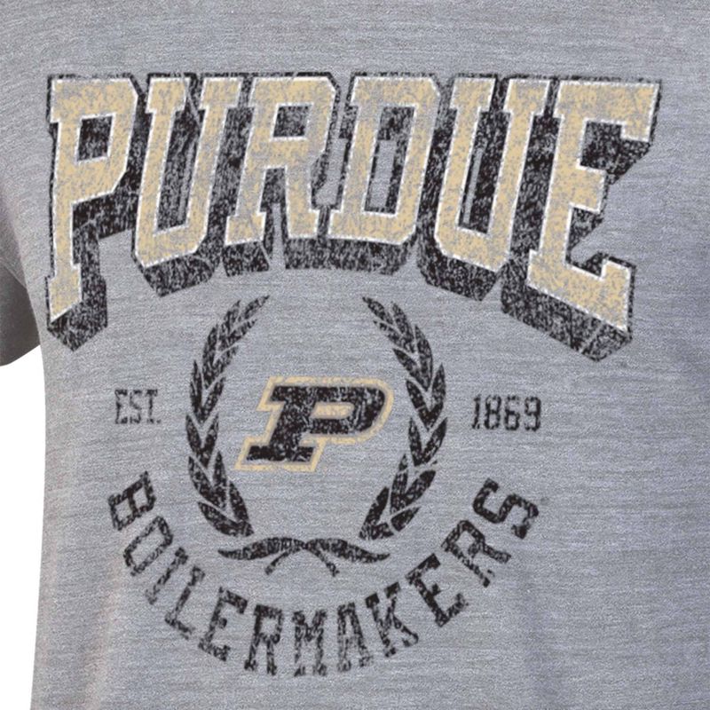 NCAA Purdue Boilermakers Men&#39;s Gray Triblend T-Shirt, 3 of 4