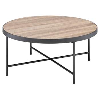 X Base Coffee Table Oak Gray - Acme Furniture