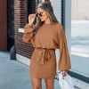 Women's Chic Ribbed Knit Belted Sweater Dress - Cupshe - 2 of 4