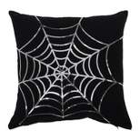 18"x18" Spider Web Square Throw Pillow Black/Silver - Pillow Perfect