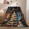 1pc Christmas Tree Blanket - Snowman Gingerbread Man Ultra-Soft, Plush Flannel Blanket For Home Couch Bed Sofa Soft. - 2 of 4