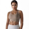 Anna-Kaci Active Women's Scoop Neck Stretchy Cropped Banded Criss Cross Back Sports Bra - 2 of 4
