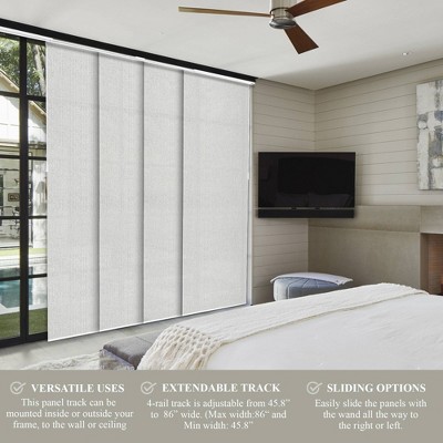 Ballroom White Light Filtering Fabric Panel Track Blind 86" x 96"