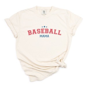 Varsity Baseball Mama Stars - Women's Garment Dyed Graphic T-Shirt - 1 of 4