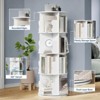 GustoWave  4 Tier Rotating Bookshelf Tower, 360° Stackable Wood Spinning Bookshelf - Storage Display Rack Standing Revolving Bookcase - 4 of 4