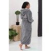 ADR Women's Robe Plush Fleece with Hood, Full Length Hooded Bathrobe Woman - 4 of 4