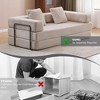 Multi-Functional Corduroy Floor Sofa Bed with Pillow & Armrest - 4 of 4