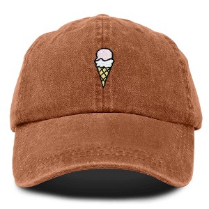 Dalix Double Scoop Ice Cream Embroidered Mens Cotton Dad Hat Baseball Cap - 1 of 4