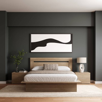 Malibu 4-Piece Brown Oak Platform Bedroom Set