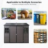 Outdoor Backyard Storage Shed, Storage Shed with Floor and Windows and Lockable Door, Resin Storage Shed with Steel Frame-Coolbibila - 3 of 4