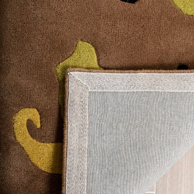 Soho Brown and Multicolor Floral Wool 5' x 8' Area Rug