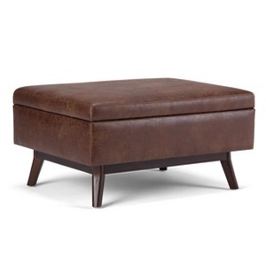 Owen - Coffee Table Storage Ottoman - Distressed Saddle Brown - 1 of 1