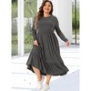Agnes Orinda Women's Plus Size V Neck Flowy Tiered with Pockets Vacation Casual Maxi A Line Dresses - 3 of 4