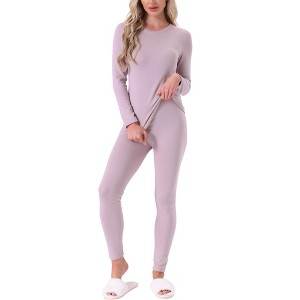 INSPIRE CHIC Women's Underwear Lightweight Long Sleeve Shirt Legging Set Winter Thermals Long Johns - 1 of 4